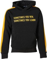 Jongens trui hoodie zwart/geel  'Sometimes You...' | Maat 128/ 8Y