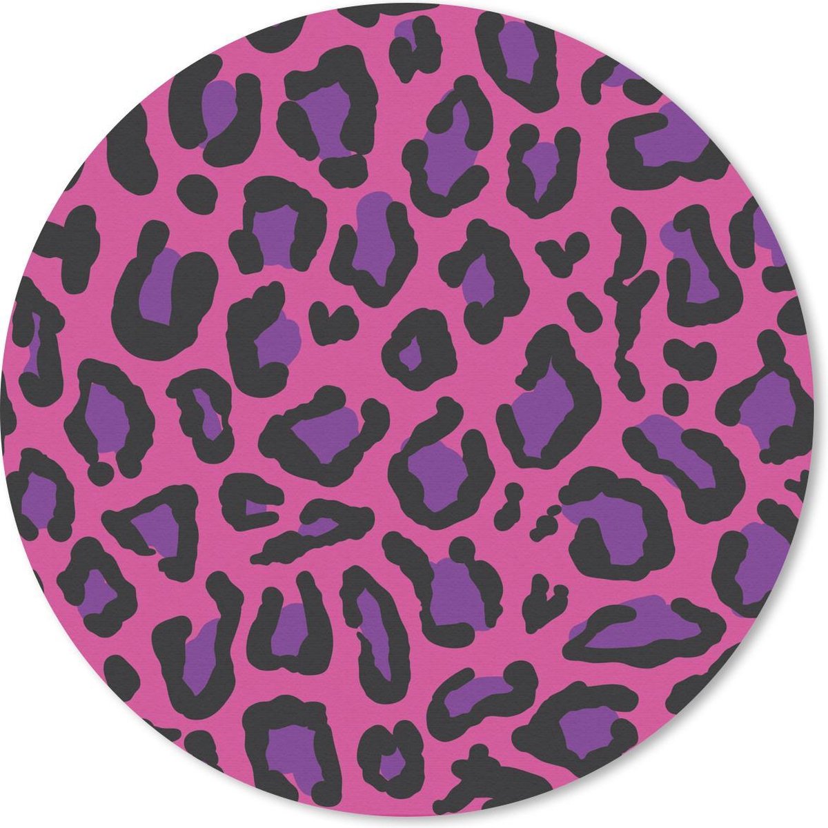 Muismat rond 40x40 cm - Mousepad Panterprint - Roze - Paars - Ronde muismatten