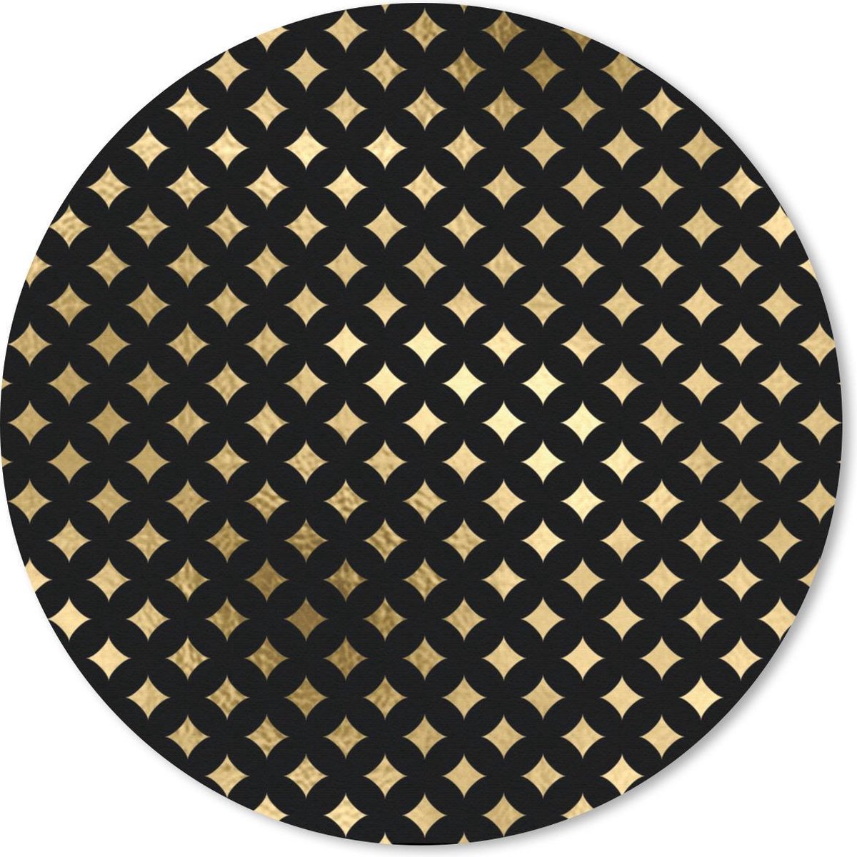 Muismat rond 40x40 cm - Mousepad Patronen - Sterren - Goud - Ronde muismatten