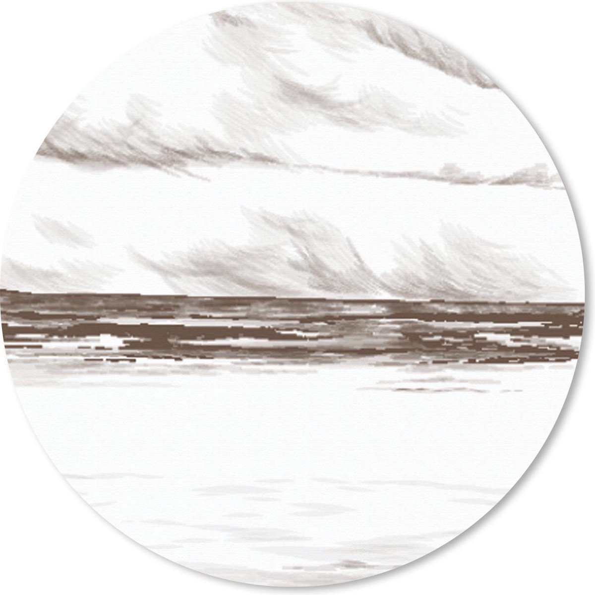 Muismat rond 50x50 cm - Mousepad Strand - Zee - Lucht - Ronde muismatten
