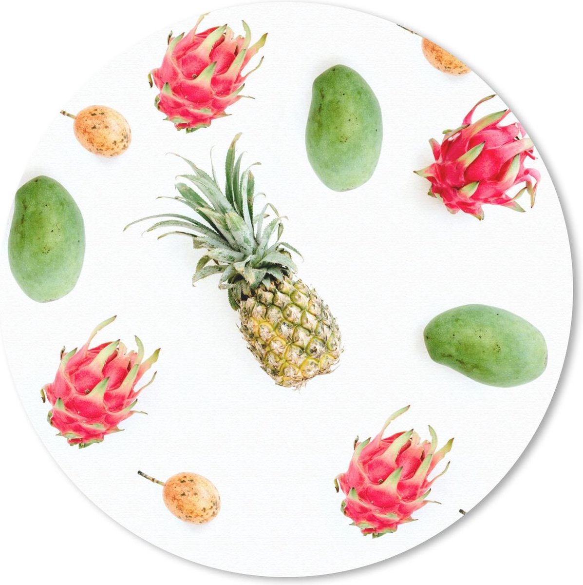 Muismat rond 50x50 cm - Mousepad Tropisch - Fruit - Mango - Ronde muismatten