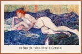 JUNIQE - Poster met kunststof lijst Toulouse-Lautrec - Nude Lying on a