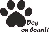 Hond - dog on board - autoraamsticker - autosticker - pootje - hondenpoot - auto - hondenpootje - dier - sticker