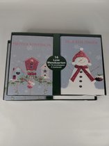16 Luxe Kerstkaart en Nieuwjaarskaart - met envelop - 13x18cm- 16 stuks - Groen