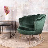 DS4U® fauteuil Feliz - stoel - lounge stoel - velvet - velours - fluweel - met armleuning - donkergroen