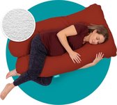 Mjuka® Zwangerschapskussen XXL Microparels - Zijslaapkussen - Lichaamskussen - Body Pillow - 280 cm - Afneembare Soft Cotton hoes - Brique