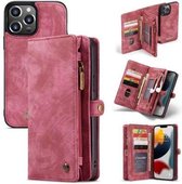 Caseme - Geschikt voor Apple iPhone 13 Pro - Vintage Portemonnee Hoesje - Rood