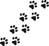 Hond - autoraamsticker - autosticker - 8 pootjes - 15x14cm- hondenpoot - auto - hondenpootje - dier - sticker