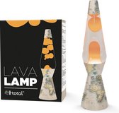 i-Total lavalamp conische voet | oude wereldmap | oranje lava transparante vloeistof