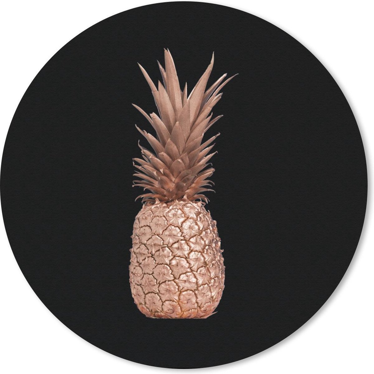 Muismat rond 40x40 cm - Mousepad Ananas - Goud - Roze - Ronde muismatten