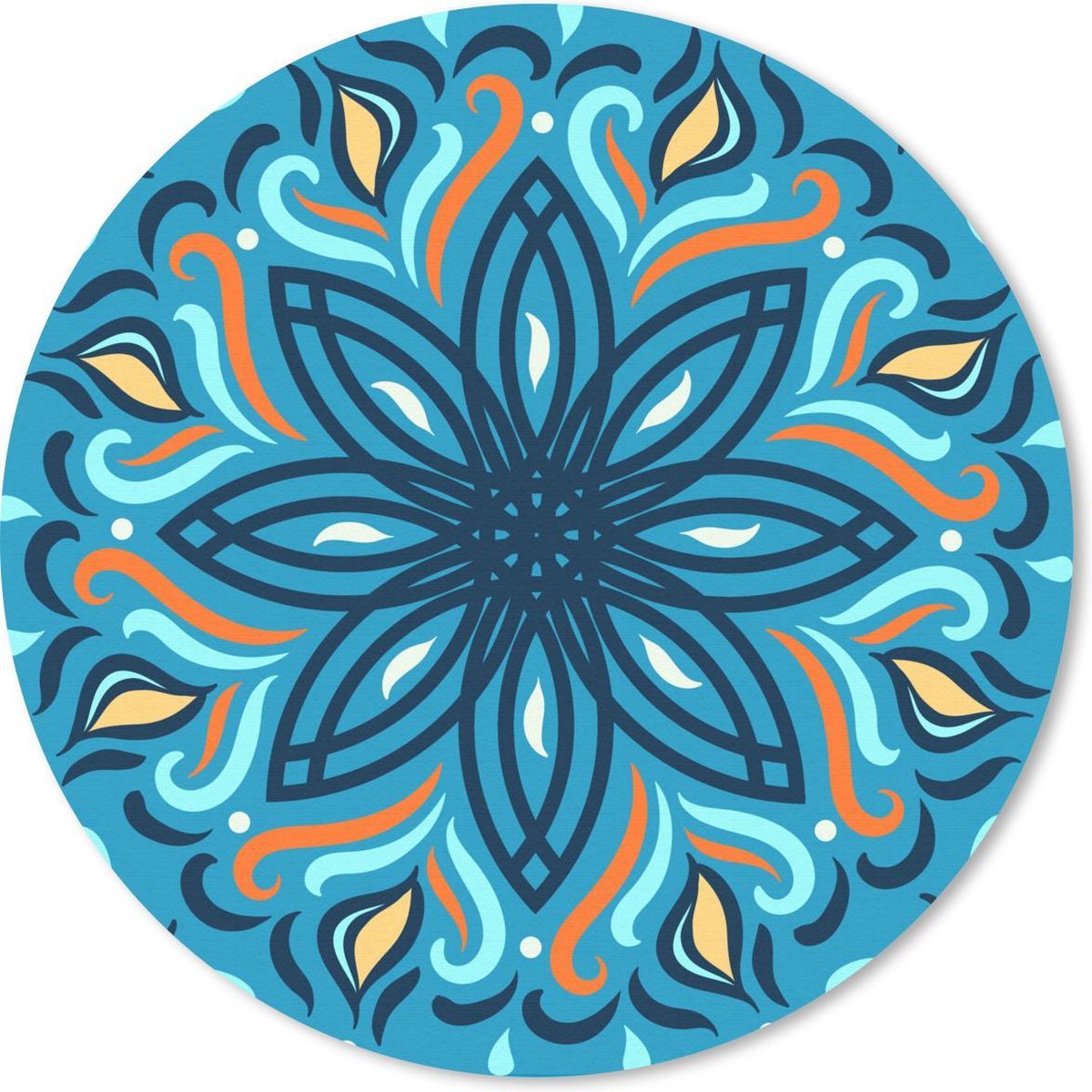 Muismat rond 50x50 cm - Mousepad Bloem - Vierkant - Patronen - Ronde muismatten