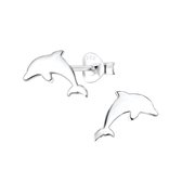 Joy|S - Zilveren Dolfijn oorbellen - 11 x 8 mm - egaal