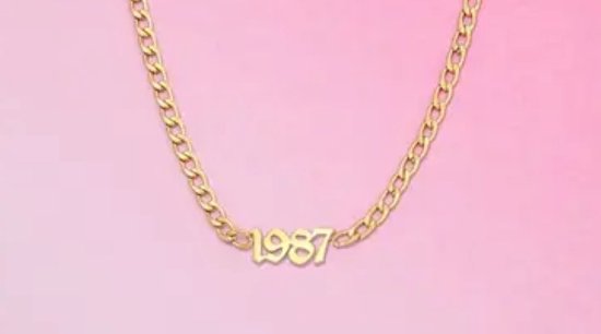 Armband - Jaartal - Geboortejaar - Goudkleurig - 1987