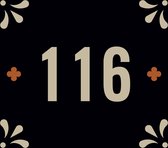 Huisnummerbord nummer 116 | Huisnummer 116 |Zwart huisnummerbordje Plexiglas | Luxe huisnummerbord