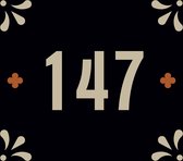 Huisnummerbord nummer 147 | Huisnummer 147 |Zwart huisnummerbordje Plexiglas | Luxe huisnummerbord