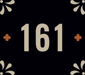 Huisnummerbord nummer 161 | Huisnummer 161 |Zwart huisnummerbordje Dibond | Luxe huisnummerbord