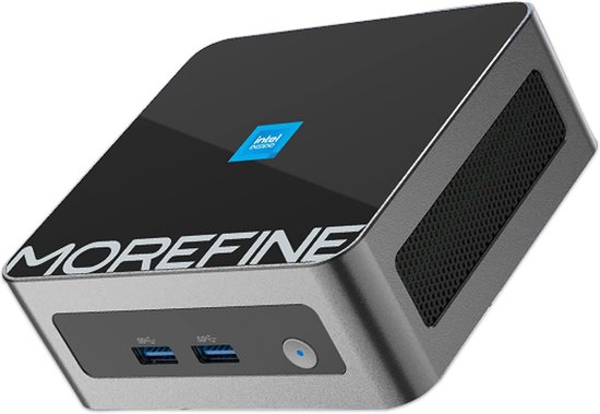 Morefine M9 Mini PC, mini-pc's met Windows 11 Pro, Mini pc desktops met Intel 12e generatie processor N100 (tot 3.40 GHz), 16GB RAM, 500GB M.2 SSD, met 4K op 60 Hz Support