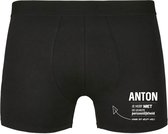 Anton je hebt niet de leukste persoonlijkheid, maar dit helpt wel Heren Boxershort - relatie - vriend - onderbroek - grappig