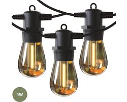 Lichtsnoer Buiten- Extra dik- 1W - Waterdicht- buitenverlichting- terras verlichting- 15 meter- LED 15 lampen- 2700 K -lichtslinger IP-65-Lichtsnoeren voor buiten lichtslinger- Waterdicht-sliertlamp- kerstverlichting-