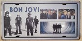 Bon Jovi band collage License plate wandbord van metaal METALEN-WANDBORD - MUURPLAAT - VINTAGE - RETRO - HORECA- BORD-WANDDECORATIE -TEKSTBORD - DECORATIEBORD - RECLAMEPLAAT - WANDPLAAT - NOSTALGIE -CAFE- BAR -MANCAVE- KROEG- MAN CAVE