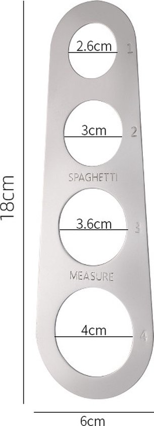 Roestvrijstallen Spaghettimaat I Pasta Snijder I Spaghetti Meter I Spaghetti Portie Meten I Zilver - Cheaperito