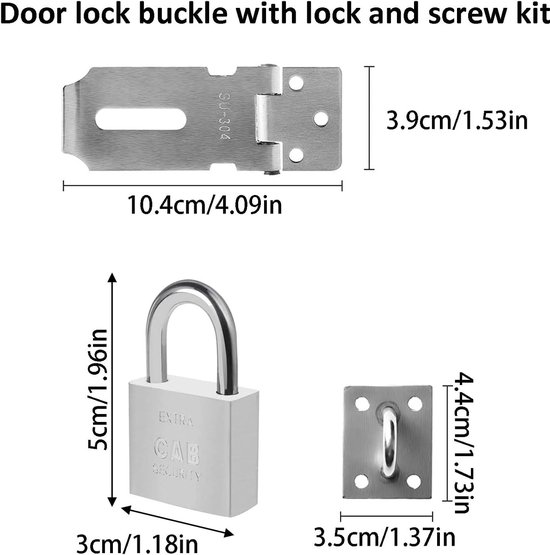 Boulon de Porte,Verrou de Boulon Loquet de Porte en Acier Inoxydable 304  pour verrou de