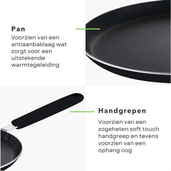 Edënbërg Stonetec Line - Pannenkoekenpan - Keramische/Marmeren Coating - 26 cm - 4 kops Edënbërg Stonetec Line - Pannenkoekenpan - Keramische/Marmeren Coating - 26 cm - 4 kops