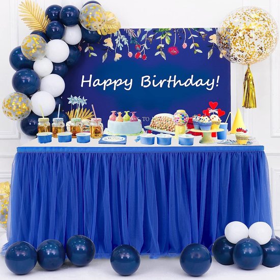 Jupe de table en tulle bleu roi jupes de table tutu 183 x 76 cm, nappe tutu  de table