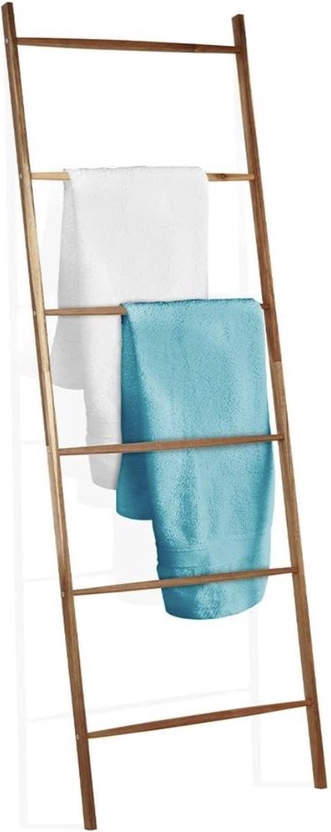 Handdoekladder handdoekhouder handdoekstandaard handdoeken ladder van hout zwart 168 cm