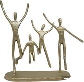 Sculptuur - Beeld- Staal - Jumping Family - GOUD - Casablanca