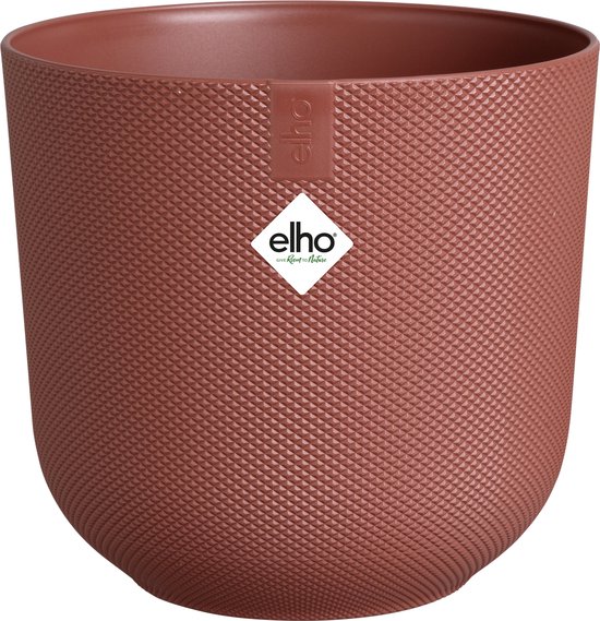 Elho Jazz Round Ø 16cm - Pot de Fleurs d'Intérieur - Plastique 100% Recyclé - Structure Unique - Ø 16.5 x H 15.3 cm - Rouge