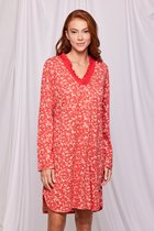 Lords & Lilies slaapkleed dames - rood - bloemen - 232-50-XDD-S/982 - maat XL