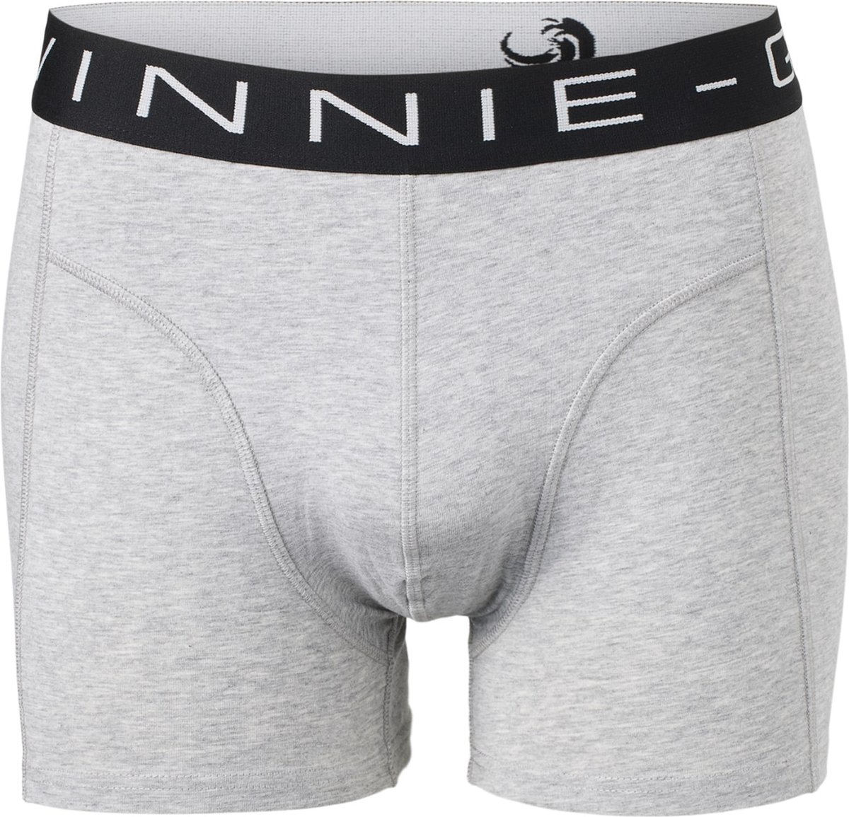 Vinnie-G Boxershorts 2-pack Grey Melange/Black - Maat L - Heren Onderbroeken Grijs - Geen irritante Labels - Katoen heren ondergoed