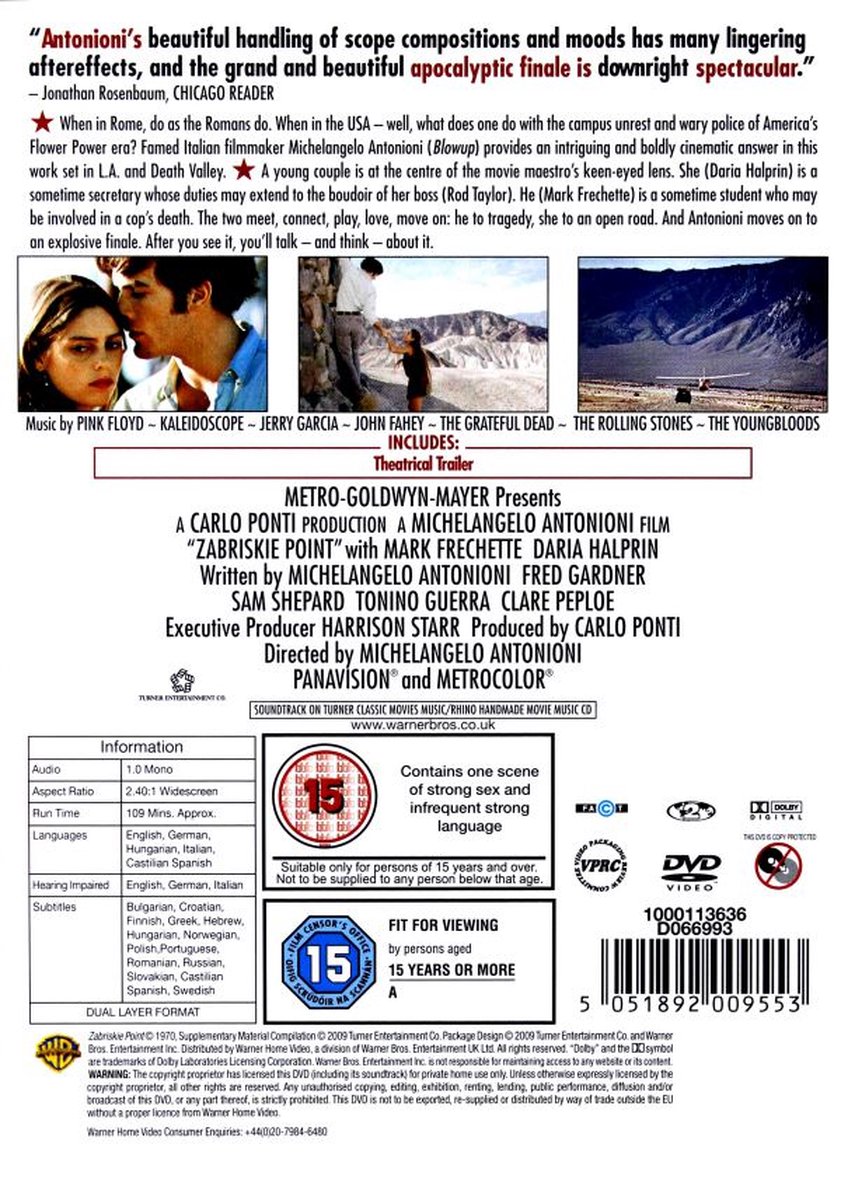 Zabriskie Point (Dvd), Daria Halprin Dvd's bol