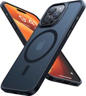 Torras geschikt voor iPhone 15 Pro MagSafe compatibel Shockproof hoesje - Doorzichtig Mat Zwart