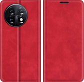 OnePlus 11 Magnetic Wallet Case - Red