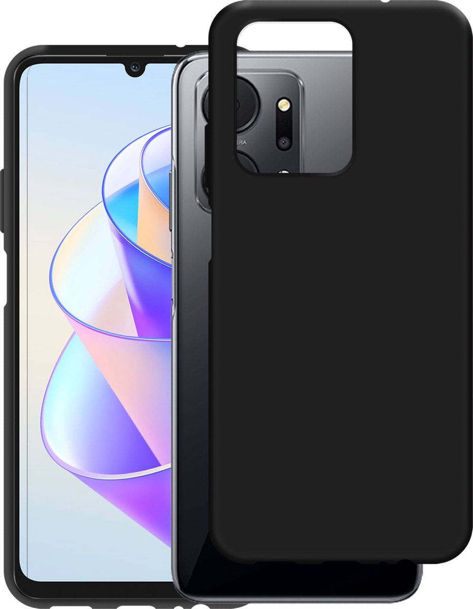 Just in Case hoesje geschikt voor Honor X7a Hoesje Siliconen - Flexibele Case - Zwart