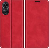 Oppo A78 5G Magnetic Wallet Case - Red