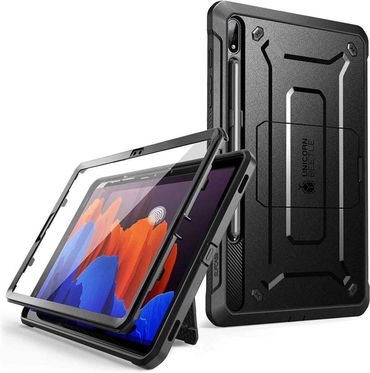 Supcase Unicorn Beetle Pro Hoes voor Samsung Galaxy Tab S8+ / S7+ - zwart
