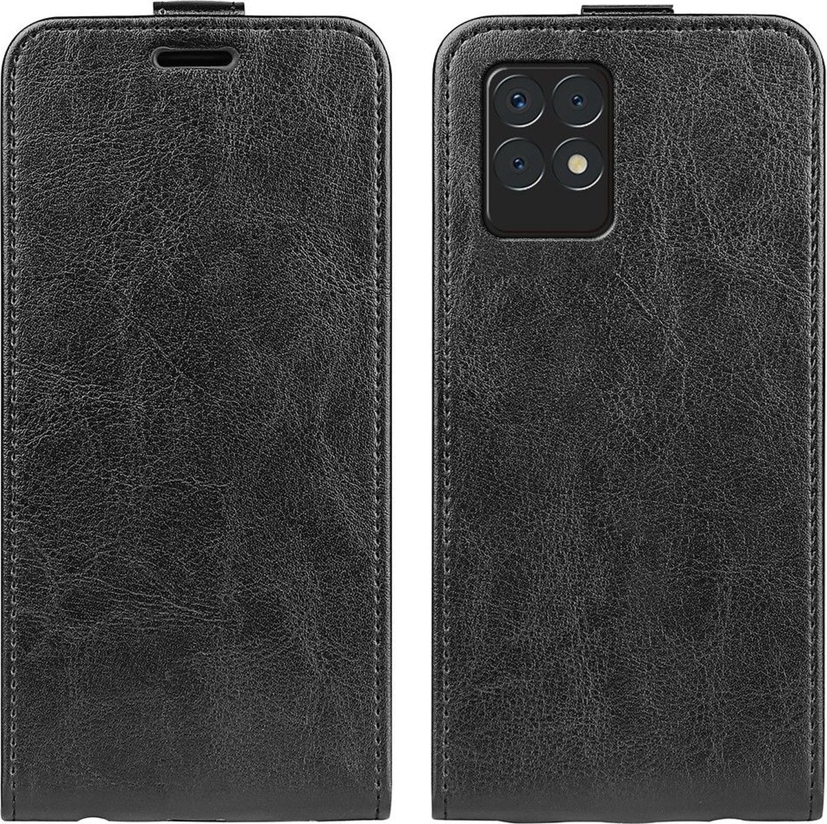 Just in Case hoesje geschikt voor Realme Narzo 50 - Flip Case met Pasjeshouder - Zwart