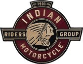 Patch - Indian Motorcycle - geborduurde applicatie - embleem voor op jas - klittenband - haak en lus - 8 x 10 cm