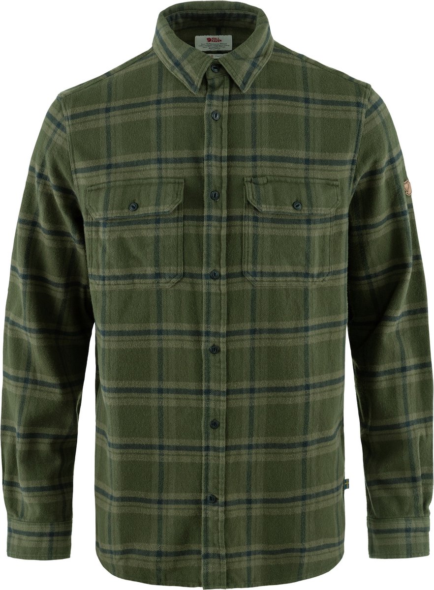 Fjällräven Övik Heavy Flannel Shirt lange mouwen heren Groen