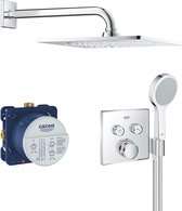 Bol.com GROHE Grohtherm SmartControl Perfecte inbouw doucheset - ø 25cm - Vierkant - Met thermostaatkraan - Chroom aanbieding