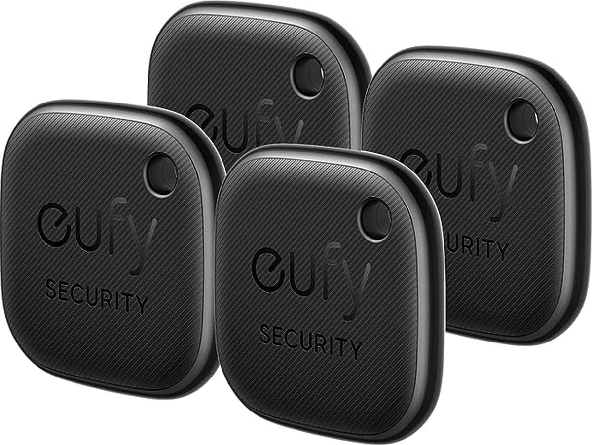 eufy Security - SmartTrack Link (Black 4-Pack) - Android not supported - Works with Apple Find My (iOS only) - Key Finder - Bluetooth Tracker for Earbuds and Luggage