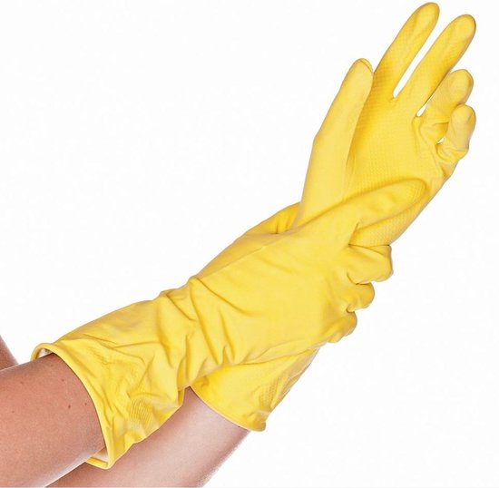 Huishoudhandschoen - latex handschoen geel - bettina handschoen schoonmaak 1 paar