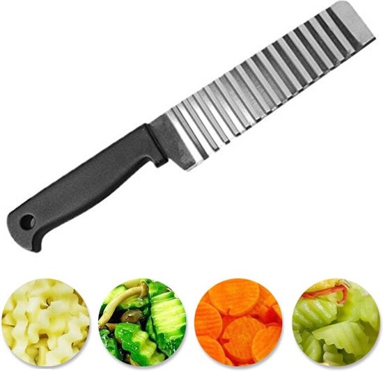 Narimano® Roestvrij staal aardappel mes - golf mes keuken wolf- tandsnijder gesneden frieten -gegolfd mes gesneden - fancy friet mes Aardappelsnijder