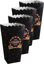 Santex Popcorn/snoep bakjes - 32x - Hollywood/film thema - karton - 6 x 8 x 17 cm