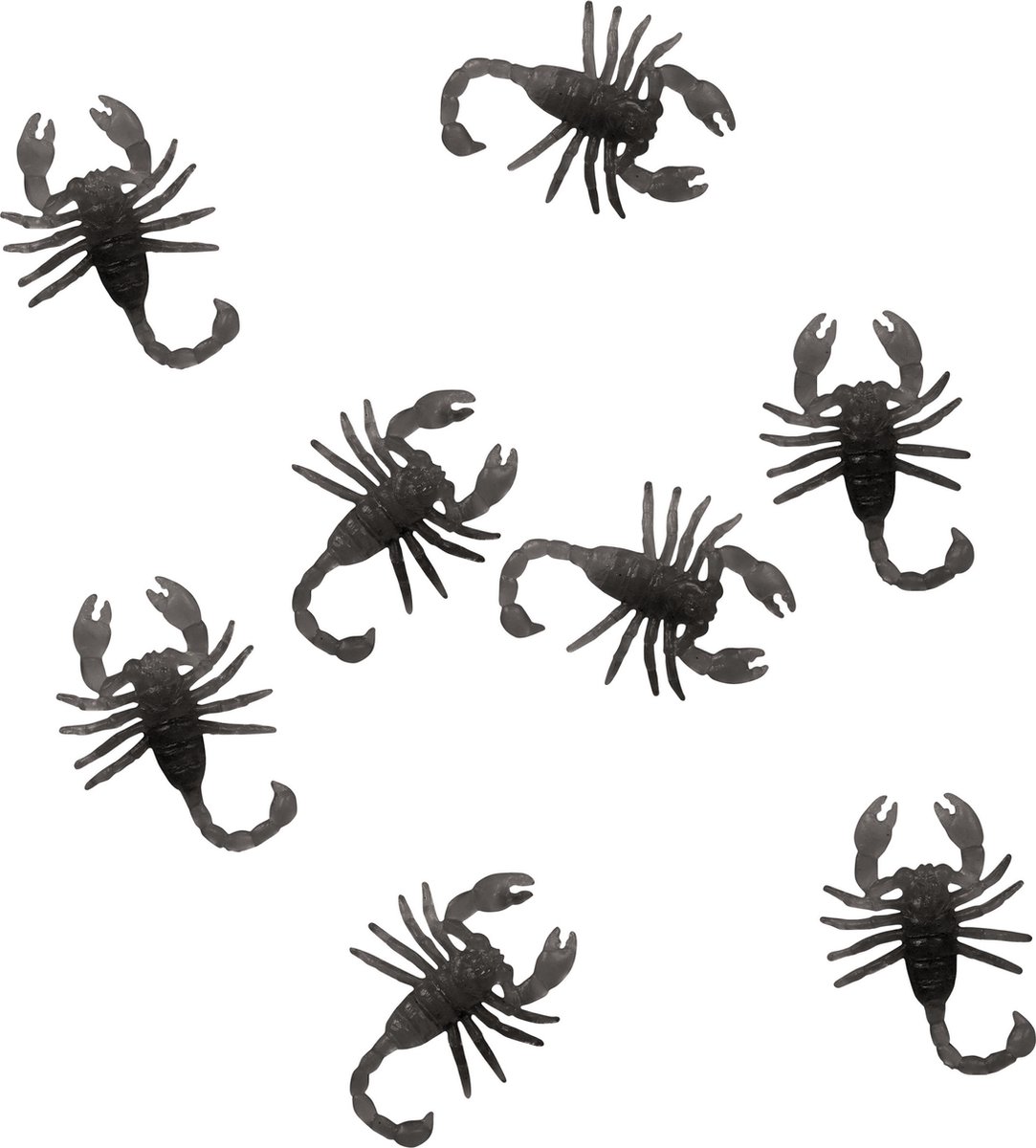Fiestas nep schorpioenen 6 cm - zwart - 24x - Horror/griezel thema decoratie beestjes
