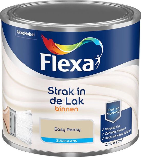 Flexa Strak in de lak - Binnenlak Zijdeglans - Easy Peasy - 500ml