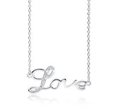 Joie|S - Collier Silver Love - zircone - 42 à 45 cm - puro amore - rhodié
